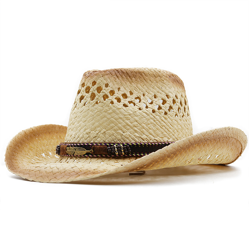 Bucket Hat Straw - Panamá macio artesanal cowboy chapéu de